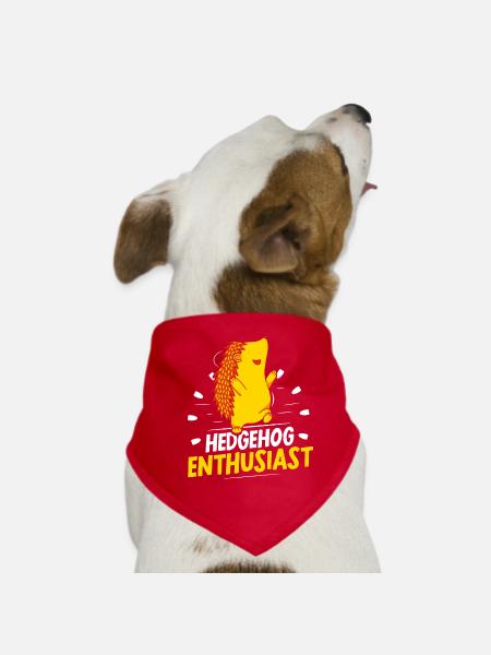 Hedgehog Enthusiast Cute Pet Sayings - Dog Bandana - red - Front