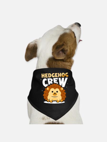 Hedgehog Team Pet Cute Sayings - Dog Bandana - black - Front