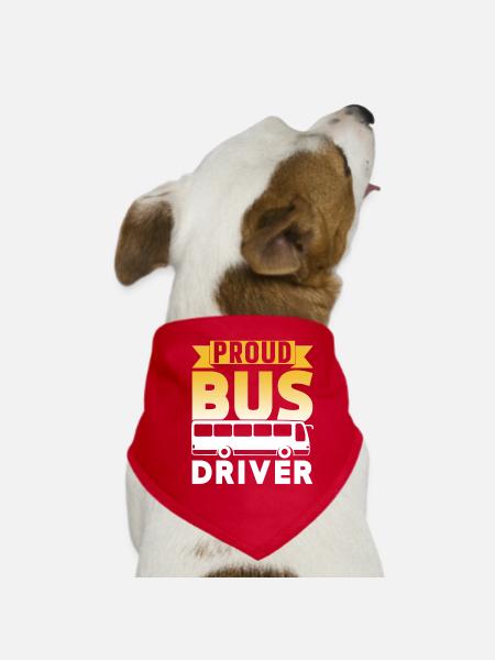 Stolzer Busfahrer Reisebus Busfahren - Hunde-Bandana - Rot - Vorne