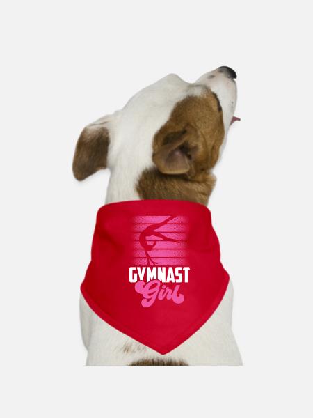 Gymnast Gymnast Girls Gymnastics Gymnastics - Dog Bandana - red - Front