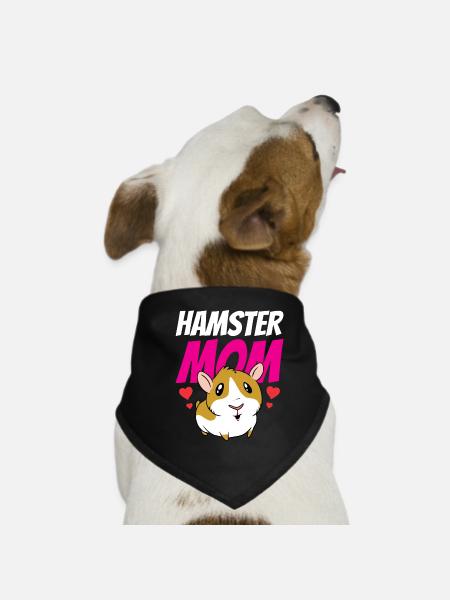 Hamster Mom Owner Pet Sweet - Dog Bandana - black - Front