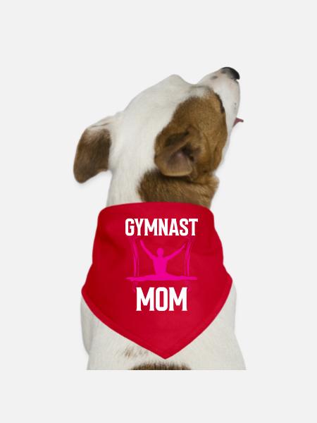 Gymnast Mama Gymnast Gymnastics Gymnastics Gymnastics - Dog Bandana - red - Front
