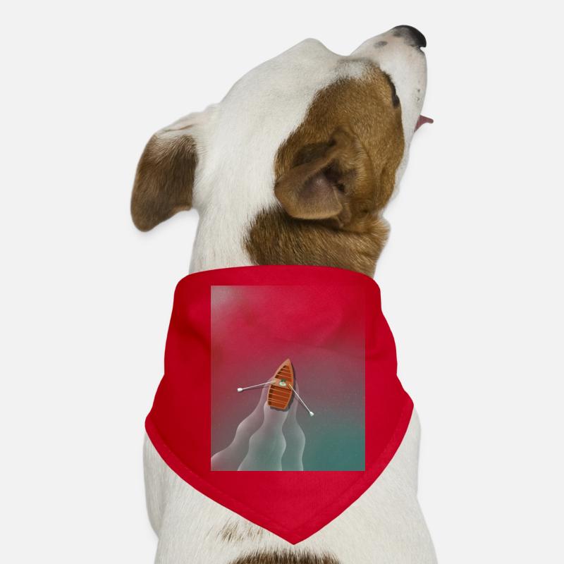 Ruderboot auf dem See Hunde-Bandana