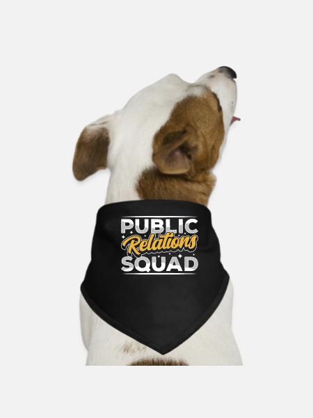 Public Relations Team Öffentlichkeitsarbeit PR - Dog Bandana - black - Front