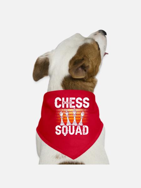 Chess Group Team Lovers Chess Player Chess - Dog Bandana - red - Front