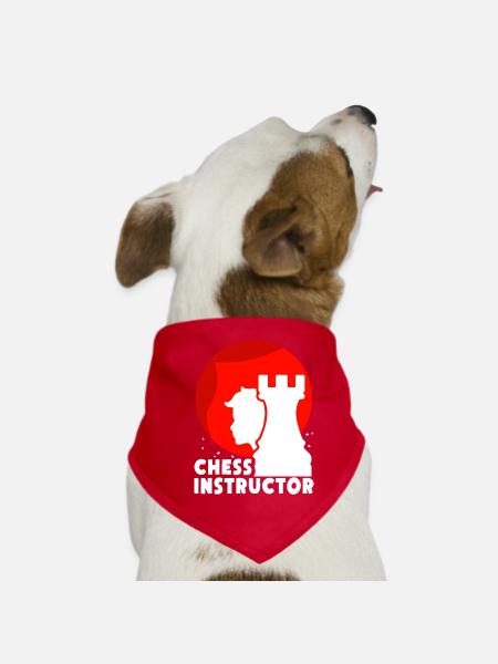 Chess teacher Chess player Chess club - Dog Bandana - red - Front
