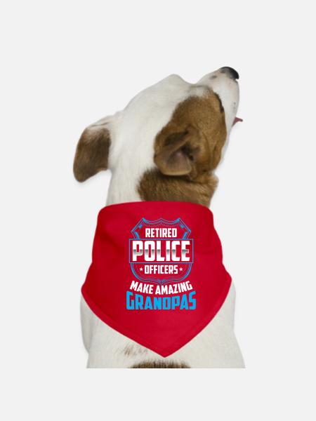 Polizeibeamte Im Ruhestand Sind Tolle Opas Rente - Hunde-Bandana - Rot - Vorne