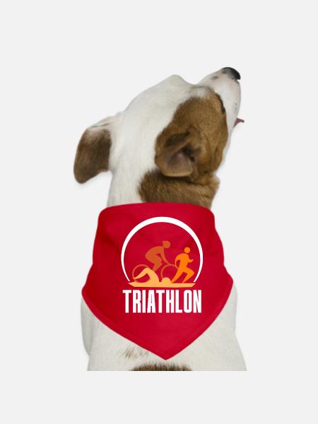 Triathlon Triathlète Triathlons Triathlète Sport - Bandana pour chien - rouge - Devant