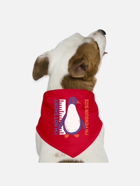 Je ne suis pas petit Je suis de la taille d’un pingouin Pingouin - Bandana pour chien - rouge - Devant