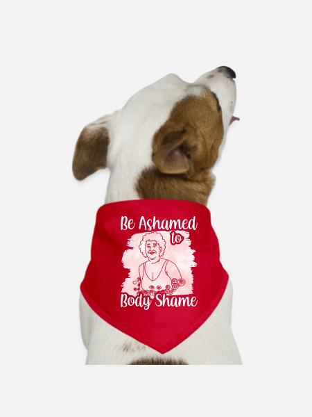 Schäme Dich Zu Body Shamen Body Shaming Ärgern - Hunde-Bandana - Rot - Vorne