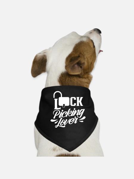 Lock Picking Lovers Cracking Lock Cracker - Bandana pour chien - noir - Devant