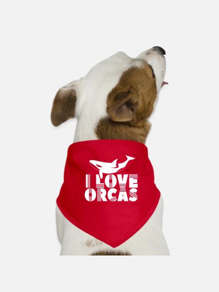 J’aime les orques Baleine Mer Orque Protect - Bandana pour chien - rouge - Devant