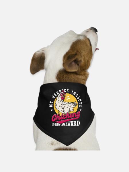 Hen House | My Hobbies Include Chickens - Dog Bandana - black - Front