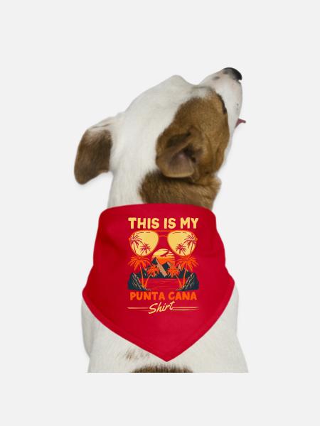 Ceci est ma chemise Punta Cana République dominicaine - Bandana pour chien - rouge - Devant