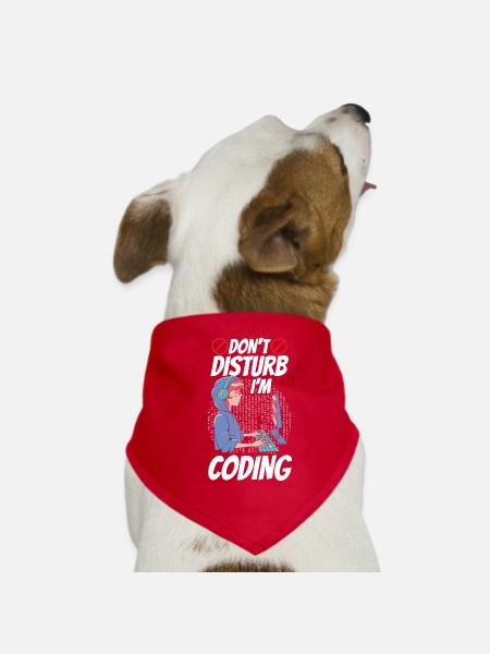 Don't bother: I program Coding Coder - Dog Bandana - red - Front