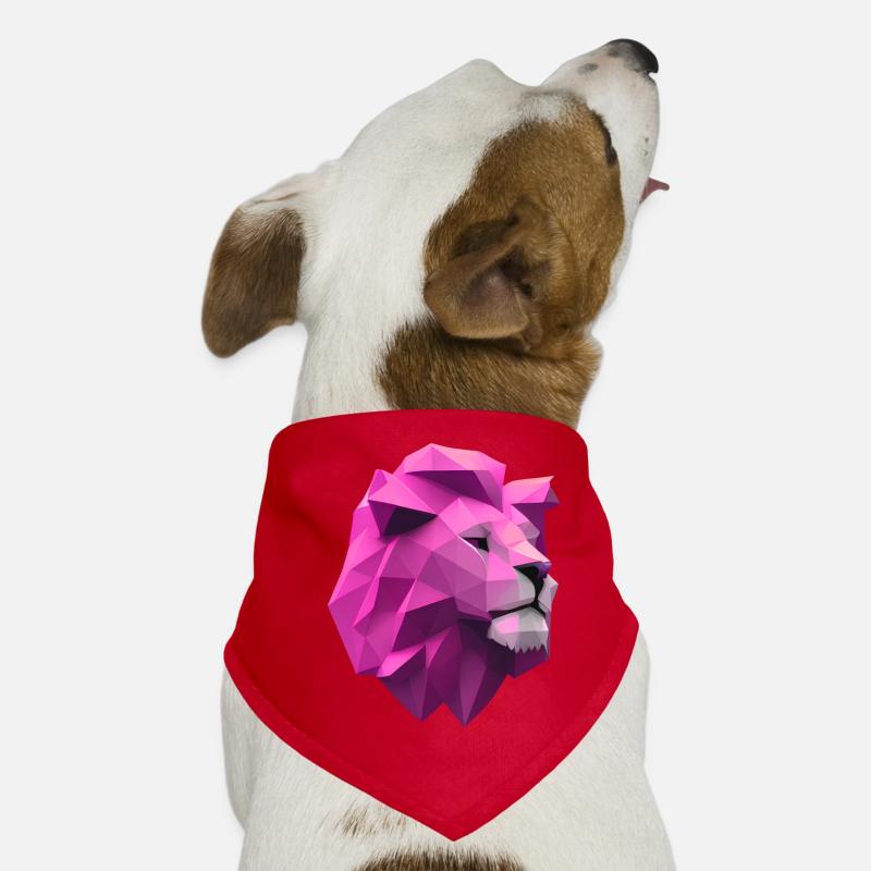 Löwe pink Low Poly Art Hunde-Bandana