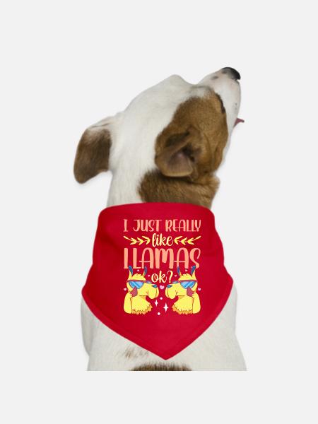 Ich Mag Lamas Einfach Sehr Tier Lama Llama - Hunde-Bandana - Rot - Vorne