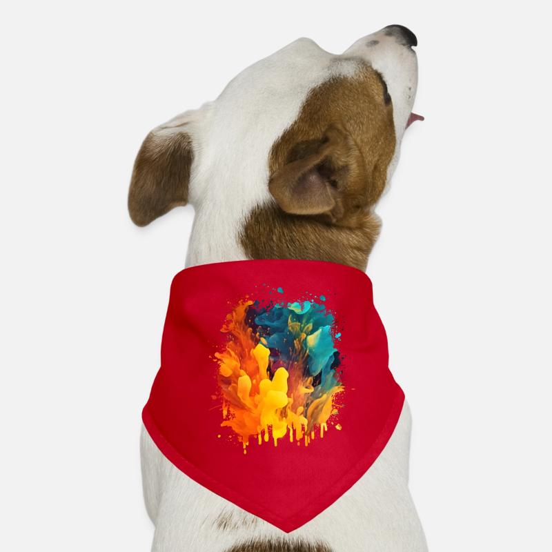 Coole Abstrakte Kunst: Farbenfrohe Flüssigkeit Hunde-Bandana