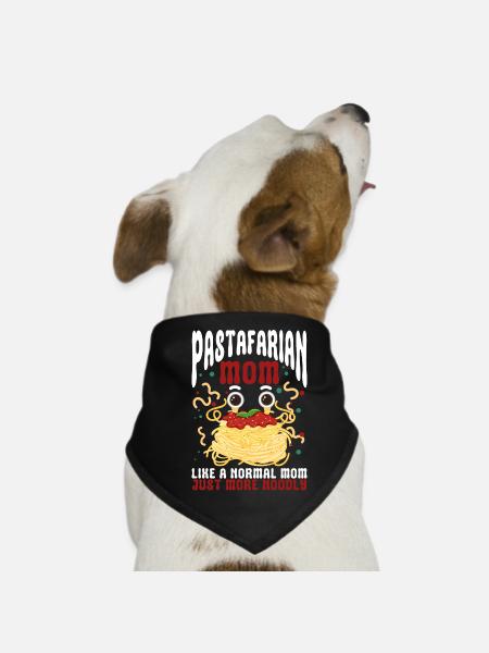 Fliegendes Spaghettimonster FSM - Hunde-Bandana - Schwarz - Vorne