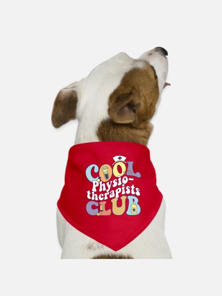 Cool Physiotherapists Club Physical Therapist PT - Dog Bandana - red - Front