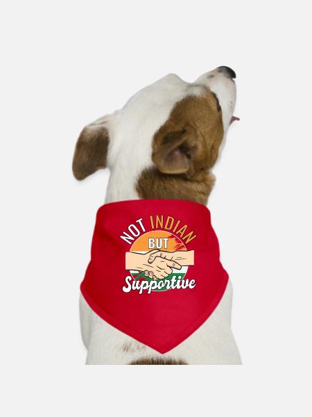 Not Indian But Supportive Country Traveler India - Hunde-Bandana - Rot - Vorne
