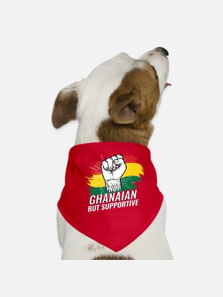 Pas ghanéen mais favorable au Ghana - Bandana pour chien - rouge - Devant