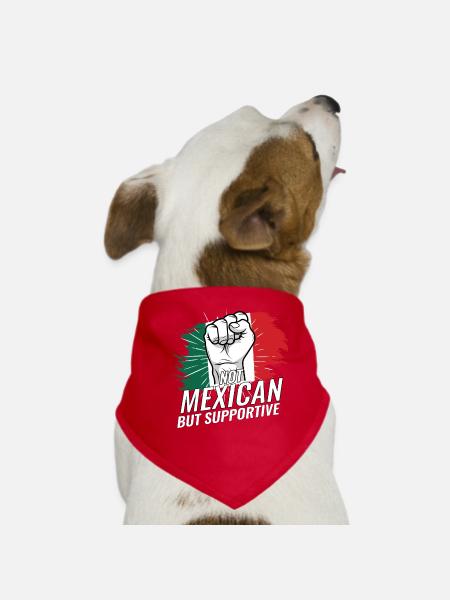 Pas mexicain mais favorable au Mexique - Bandana pour chien - rouge - Devant