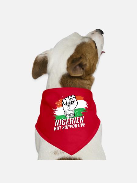 Not Nigeria But Supportive Niger Flag Country - Dog Bandana - red - Front