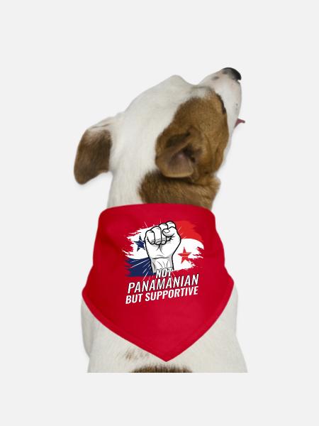 Pas panaméen mais favorable au Panama - Bandana pour chien - rouge - Devant