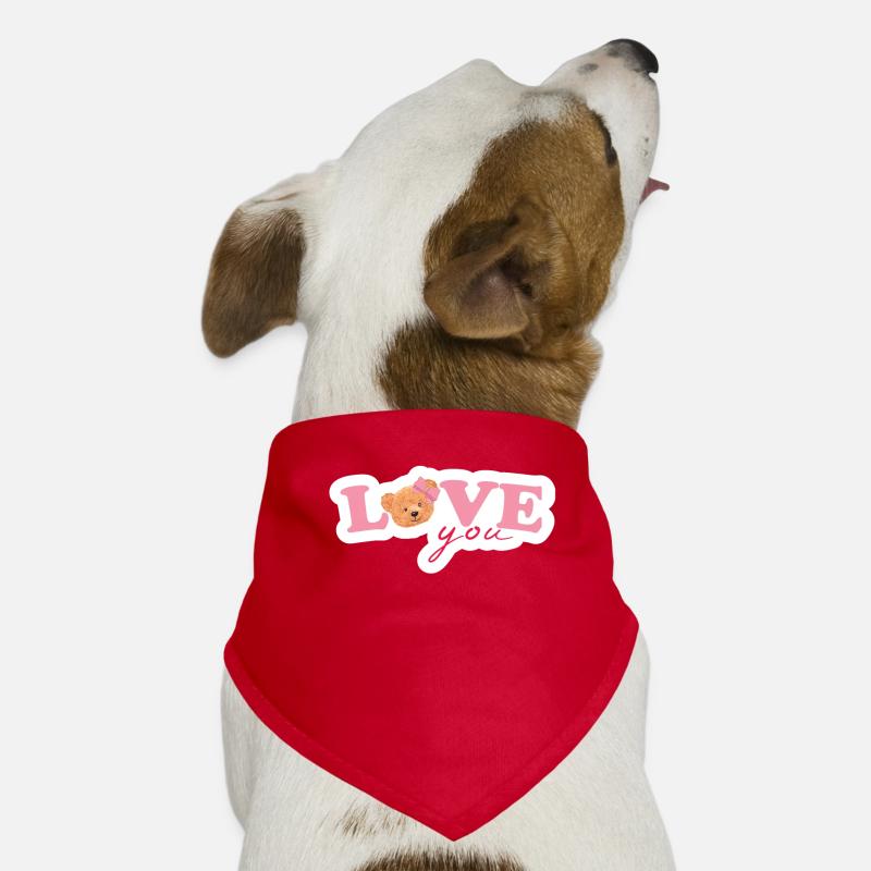 Teddy Love Pink Dog Bandana