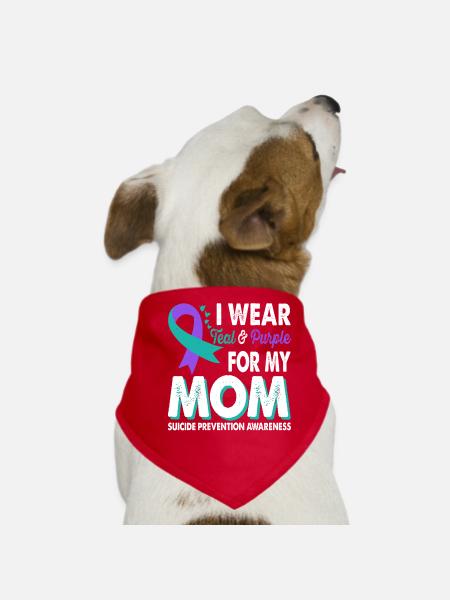 Portez du bleu sarcelle et du violet pour la sensibilisation - Bandana pour chien - rouge - Devant