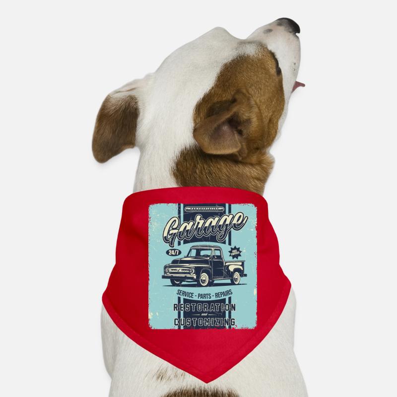 Panneaux rétro de garage automobile Bandana pour chien