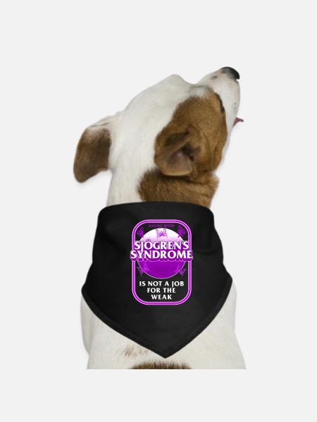 Sjögren-Syndrom-Bewusstseins-Shirt, nicht Job für - Hunde-Bandana - Schwarz - Vorne