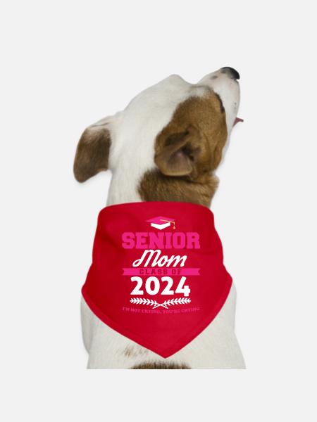Proud Mama Of A Senior Mom Class of 2024 - Hunde-Bandana - Rot - Vorne