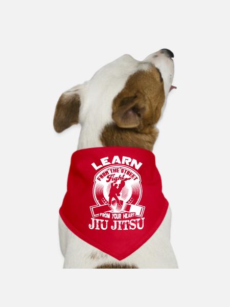 Jiu Jitsu Jiu Jitsu Fight From Your Heart - Dog Bandana - red - Front