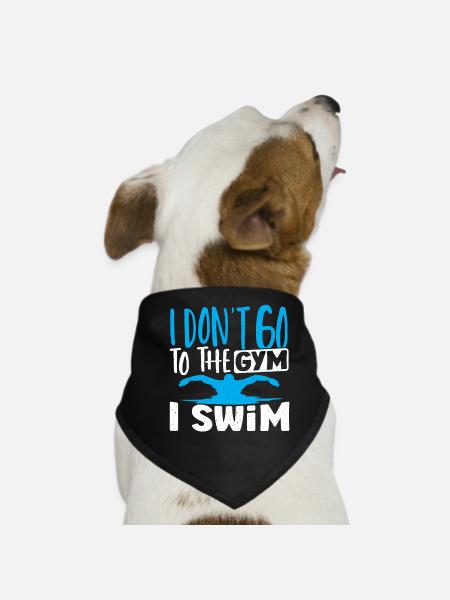 Schwimmer Ich gehe nicht ins Fitnessstudio Ich - Hunde-Bandana - Schwarz - Vorne