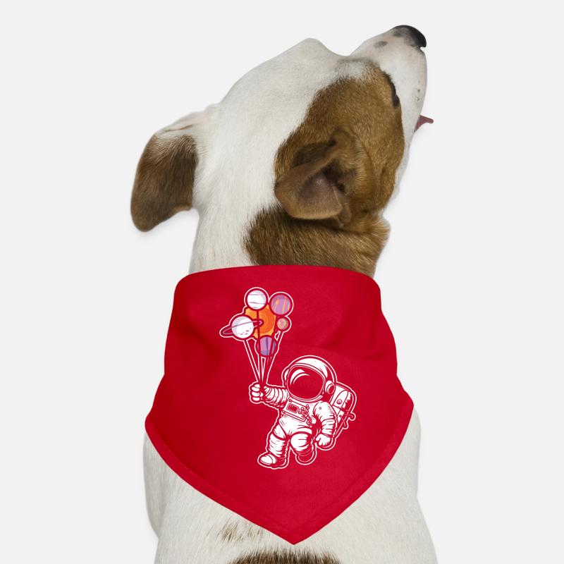 Astronaut Holding Planet Balloons Solar System Dog Bandana