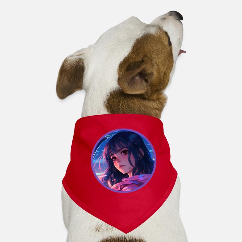Reflektierendes Anime-Mädchen Vaporwave-CD-Licht Indie Hunde-Bandana