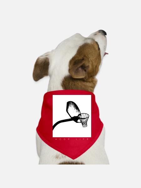 Hoop Basketball Player Hoop Black Graphic - Dog Bandana - red - Front