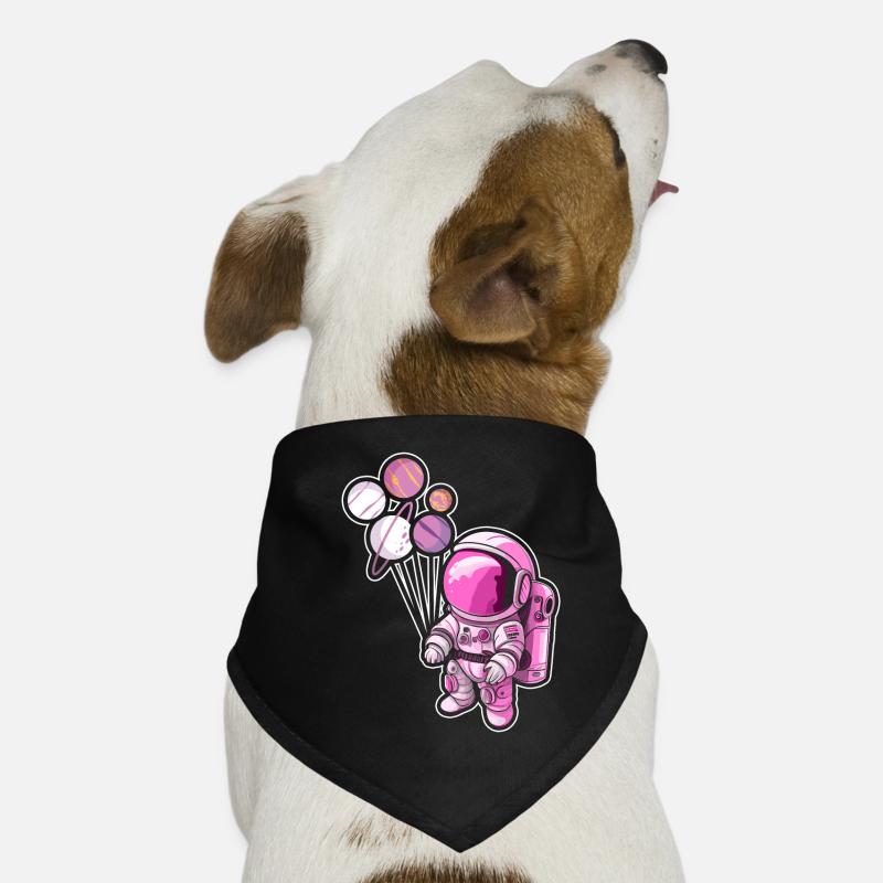 Astronaut Holding Planet Balloons Solar System Dog Bandana