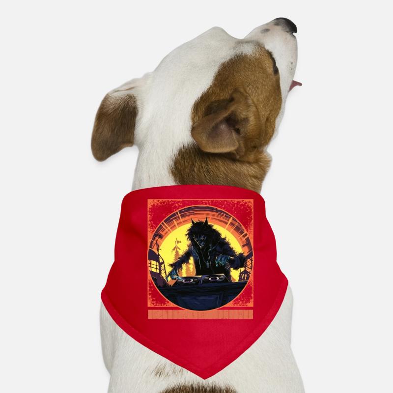 Werewolf DJ Halloween Tee Dog Bandana