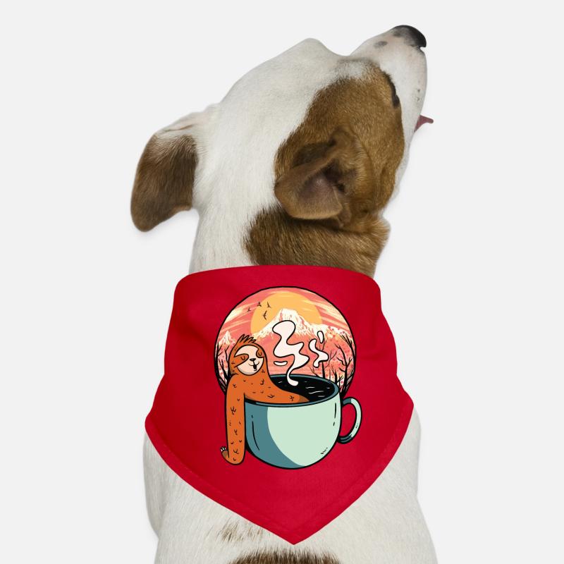 Sloth, Relaxation, Tea, Coffee, Break, Ready for Vacation Dog Bandana