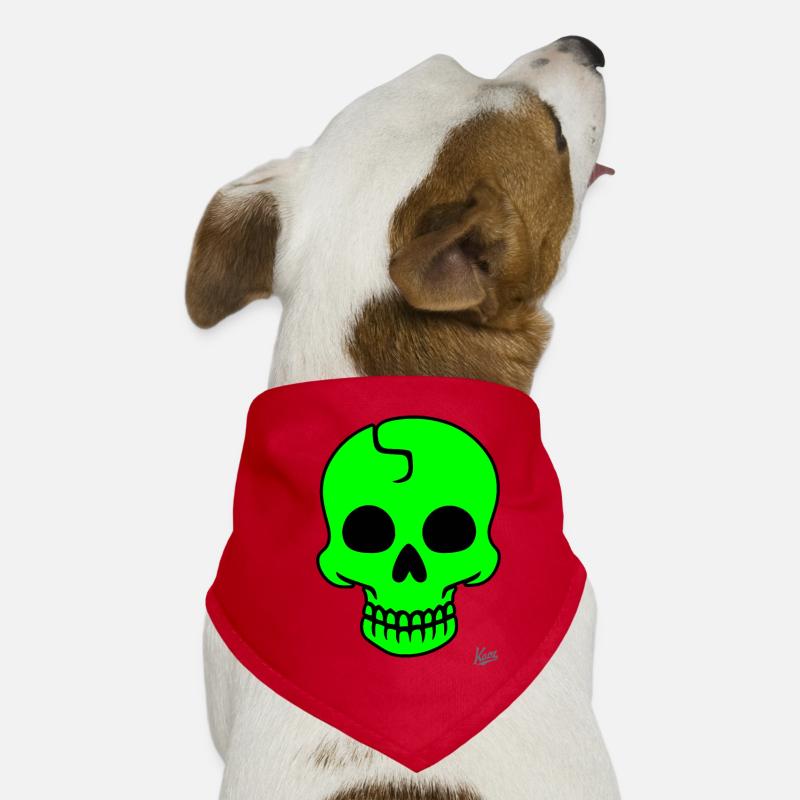 Lime green skull Dog Bandana