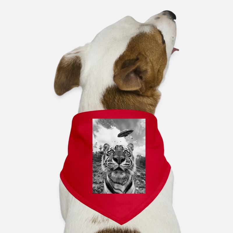 Ufo Selfie Tiger Hunde-Bandana