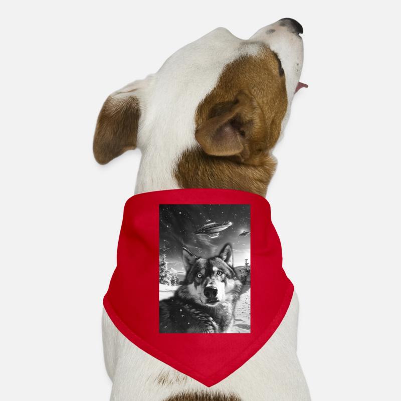 Ufo Selfie Wolf Dog Bandana