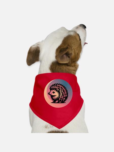 Hedgehog - Dog Bandana - red - Front