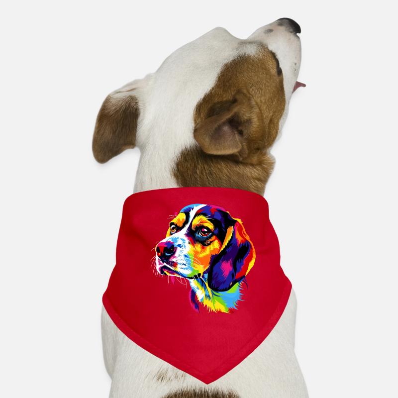 Beagle Chiot Popart Chien mignon Couleurs colorées Beagle Bandana pour chien