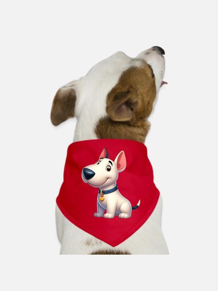 Bull Terrier 5 - Dog Bandana - red - Front