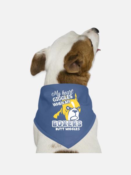 My Heart Giggles When My Boxers Butt Wiggles - Dog Bandana - red - Front