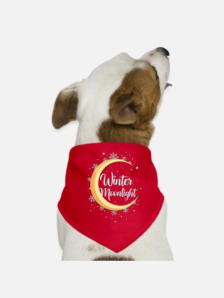 Winter Mondschein-Zauber - Hunde-Bandana - Rot